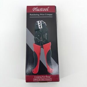 Plustool Ratcheting Wire Crimper Tool AWG 20-10 Heat Shrink Connector Crimping